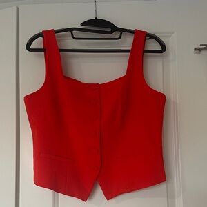 Joie Vibrant Red Sleeveless Blouse